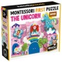 Montessori Primul meu Puzzle cu Unicorni si piese din lemn
